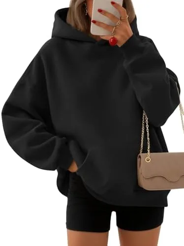 efan womens hoodies oversized sweatshirt comfort fleece sweaters black